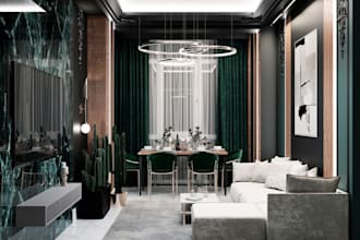 design luxury interior with 3d rendering