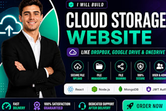 build a secure cloud storage website like dropbox, google drive, and onedrive