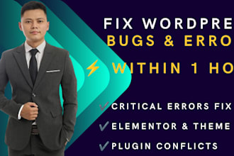 fix wordpress issues, critical errors and bugs fast