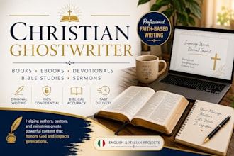 be your christian ghostwriter for books, devotionals, bible studies and ebooks