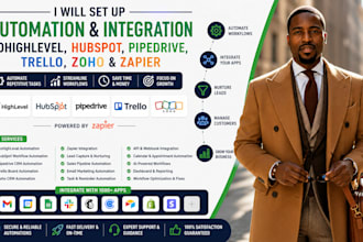 setup gohighlevel automation hubspot pipedrive trello zoho zapier integration