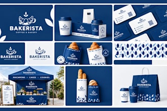 design food box, restaurant branding kit, cafe packaging, full brand identity