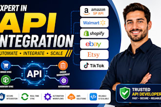 be expert for amazon sp api walmart, shopify, ebay, esty, tiktok api