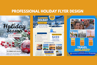 design professional travel flyer, holiday, poster, package agency flyer