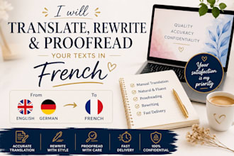 translate written texts from english, german, and japanese