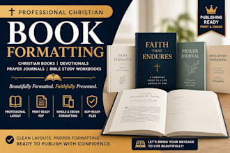 do christian book formatting, prayer journal and devotional book formatting