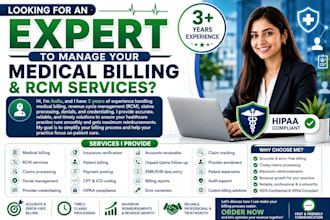 manage medical billing, rcm, claims processing, and denials