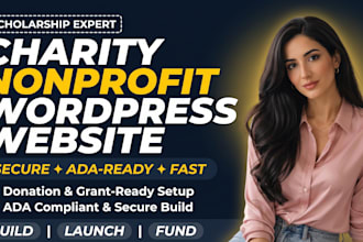 design a wordpress nonprofit charity website for scholarship foundations