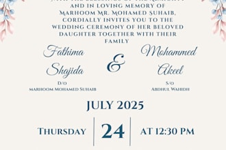 design elegant wedding invitation cards and poster