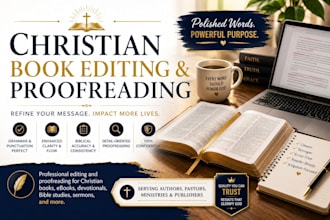 edit and proofread your christian book, ebook, devotional and bible study sermon