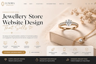 design wix jewellery store website handmade jewellery engagement ring website