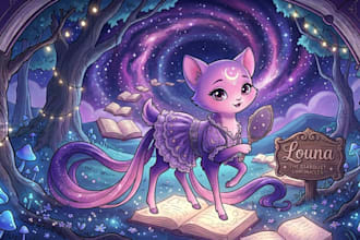 draw cute childrens book illustration and digital art