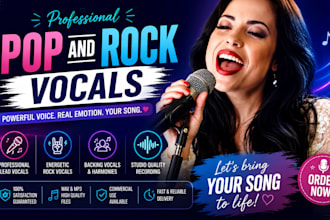 sing your pop or rock song as a female singer and female vocalist