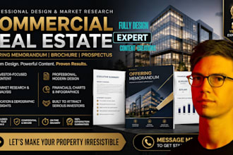 design and write commercial real estate offering memorandum,brochure, prospectus