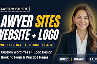 design attorney, lawyer and law firm wordpress website with logo