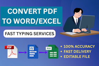 be your typist to retype scanned pages to word or excel