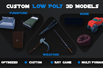 create low poly 3d model pack for your game