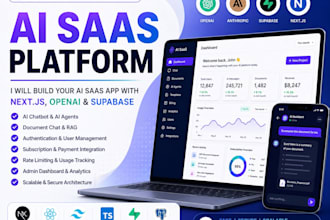 build ai saas platform with next js, openai, supabase and custom dashboard