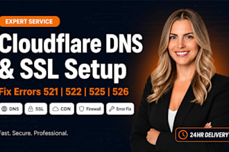 setup cloudflare dns, fix SSL, CDN and website error issues