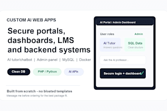build a custom ai web app, portal, or backend system