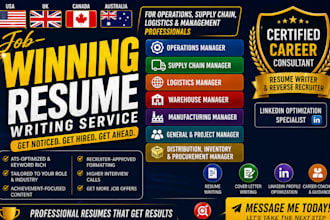 write ats operations manager resume, warehouse CV supply chain, logistics resume