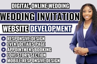 wedding invitation website, wedding rsvp website, wedding landing page