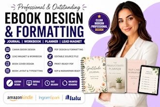 do journal design workbook worksheet planner canva journal indesign, ingramspark