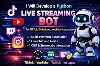 develop social media, twitter bot, instagram bot, youtube bot, tiktok bot