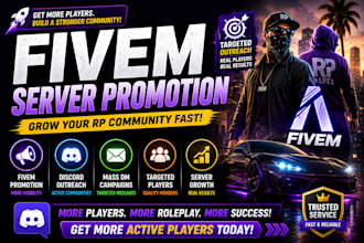 do fivem server promotion, discord promotion, and grow your gta rp community