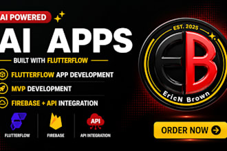 build flutterflow app, ai app, mvp with firebase API integration