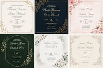 design elegant wedding cards, invitation, and walima cards
