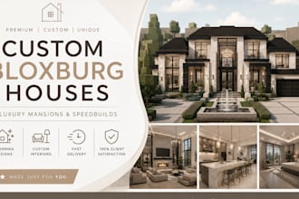 build stunning custom bloxburg houses, luxury mansions and roblox speedbuild