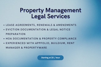 provide legal assistance in property management