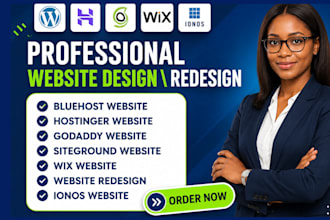 design, redesign, fix hostinger wordpress website migrate hostinger website web
