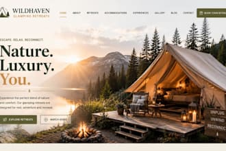 build squarespace camping glamping retreat center website spa resort wellness