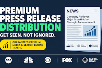 write and distribute press release to premium media sites
