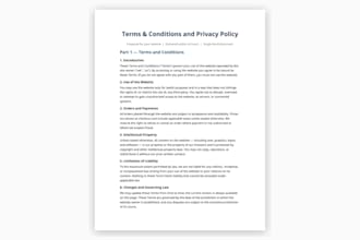 write terms and conditions and a privacy policy in 24 hours