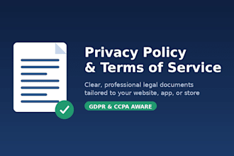 write a privacy policy and terms and conditions for your website or app