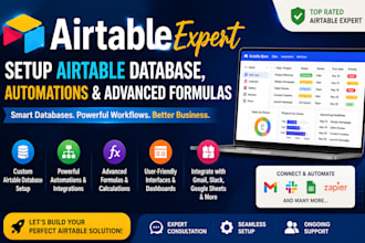 be your airtable expert setup airtable database, automations advanced formulas