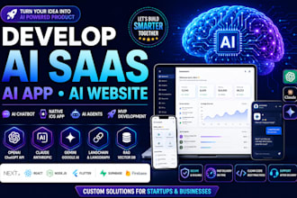 develop ai saas, ai app ai website , ai chatbot integration app native ios app