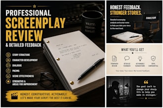 review your screenplay and provide detailed feedback