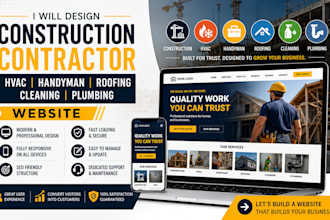 design construction contractor hvac handyman roofing cleaning plumbing website