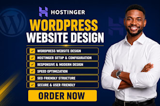 build, redesign, customize your hostinger wordpress website