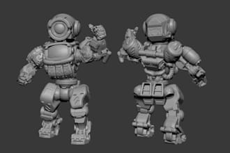 design custom articulated robot toys for printing,cut and key,mini figure,3d stl