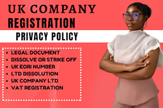 do UK company registration, dissolve or strike UK ltd, vat registration, UK bank