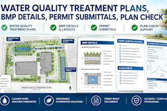 water quality treatment plans, bmp details, permit submittals, plan check