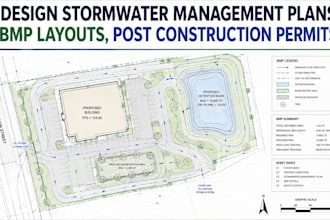 design stormwater management plans, bmp layouts, post construction permits