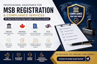 register msb, mtl, fintrac, fca, or emi license with full compliance