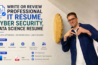 write or review professional IT resume, cyber security, data science resume