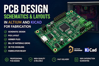 design pcb boards, schematics, layouts in altium and kicad for fabrication